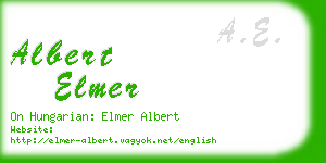 albert elmer business card